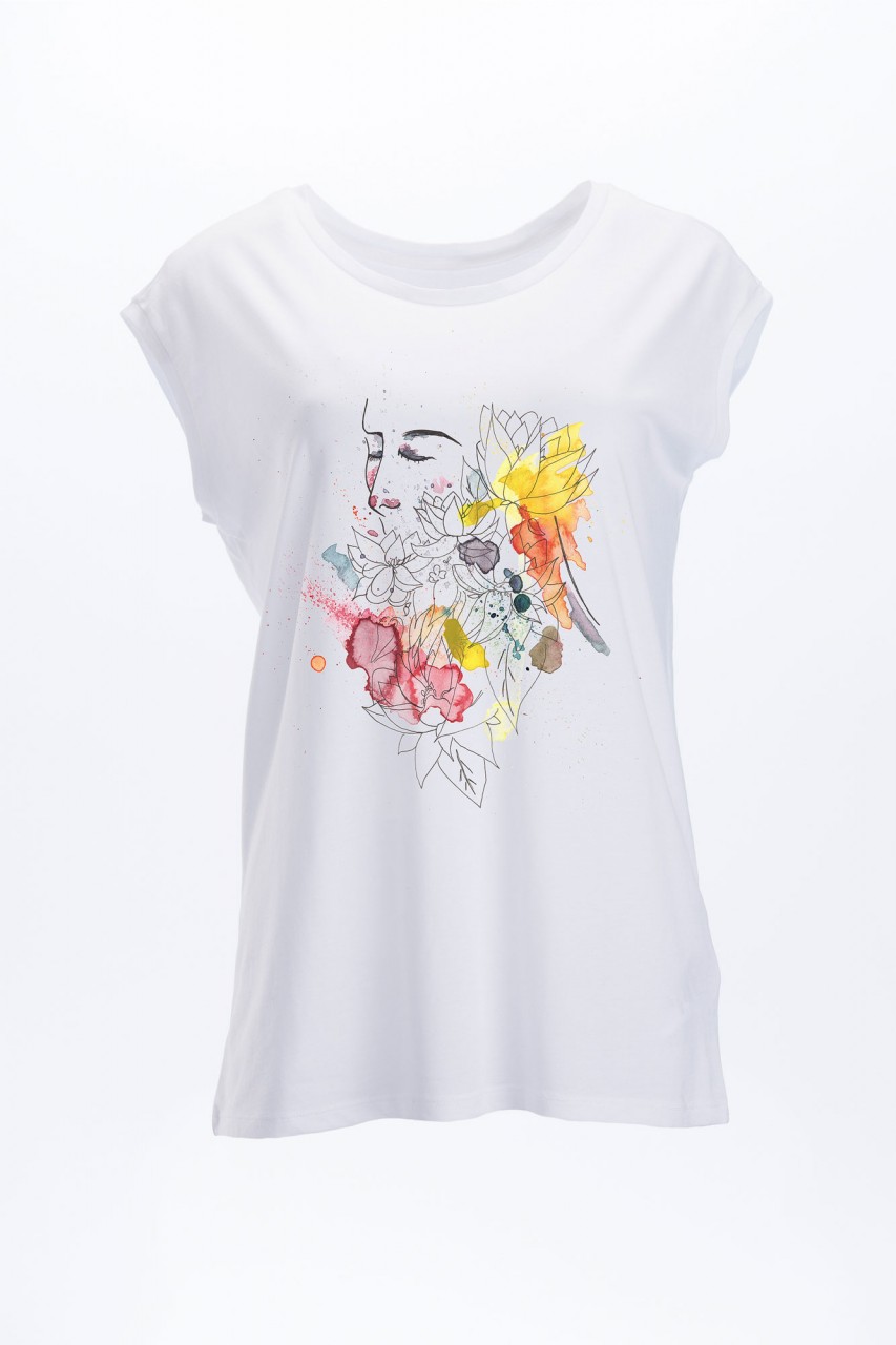 Beautiful Flowers Women White T-Shirt H – figuresite